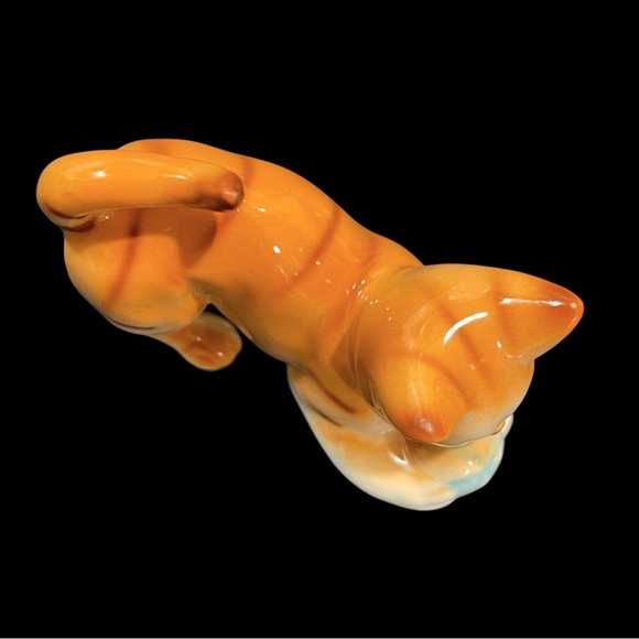 Vintage 1970s Bone China Orange Kitty by Giftcraft Made in Taiwan Porcelain Cat - Picture 8 of 11